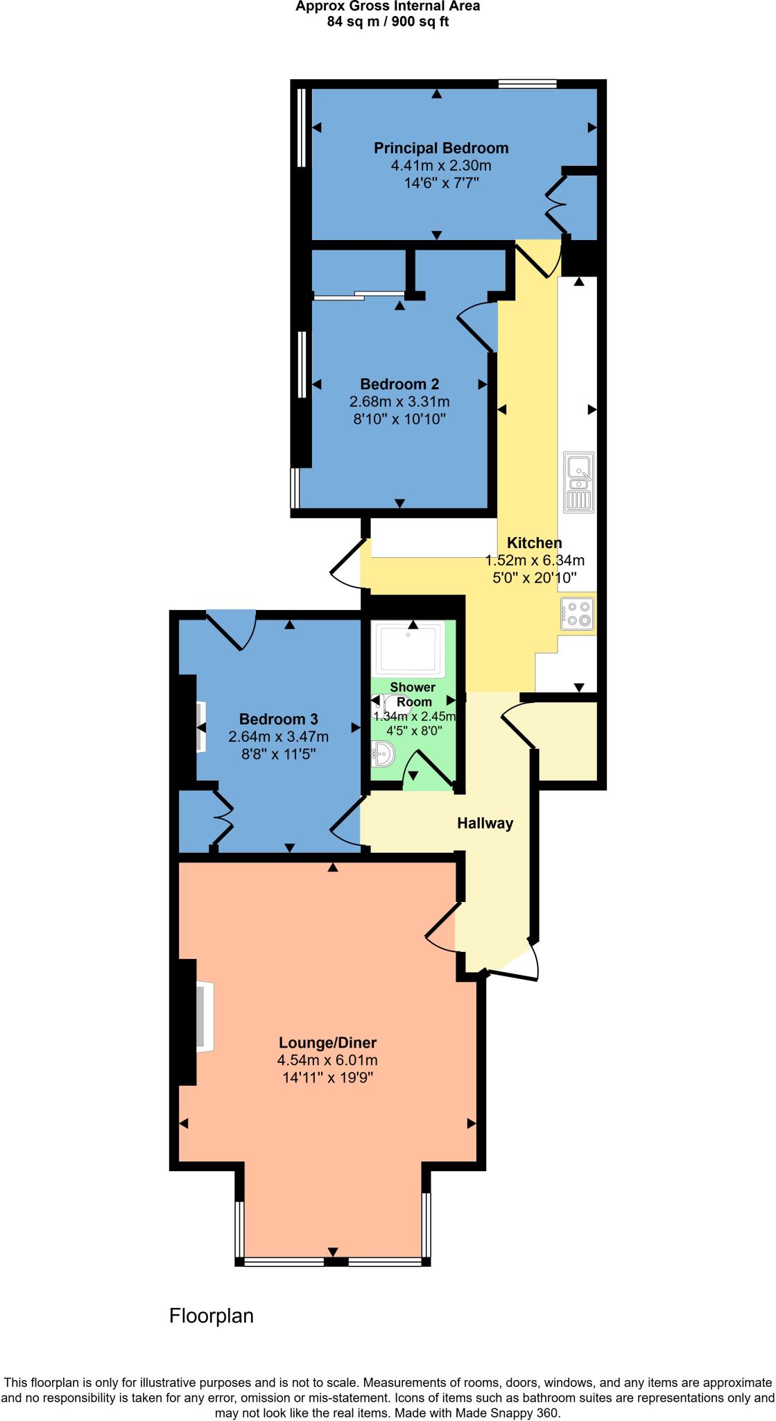 26, Downs View, Bude, Cornwall, EX23 floorplan