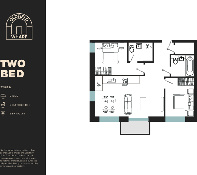 Flat 801, Oldfield Wharf, Gaythorn Street, Manchester floorplan