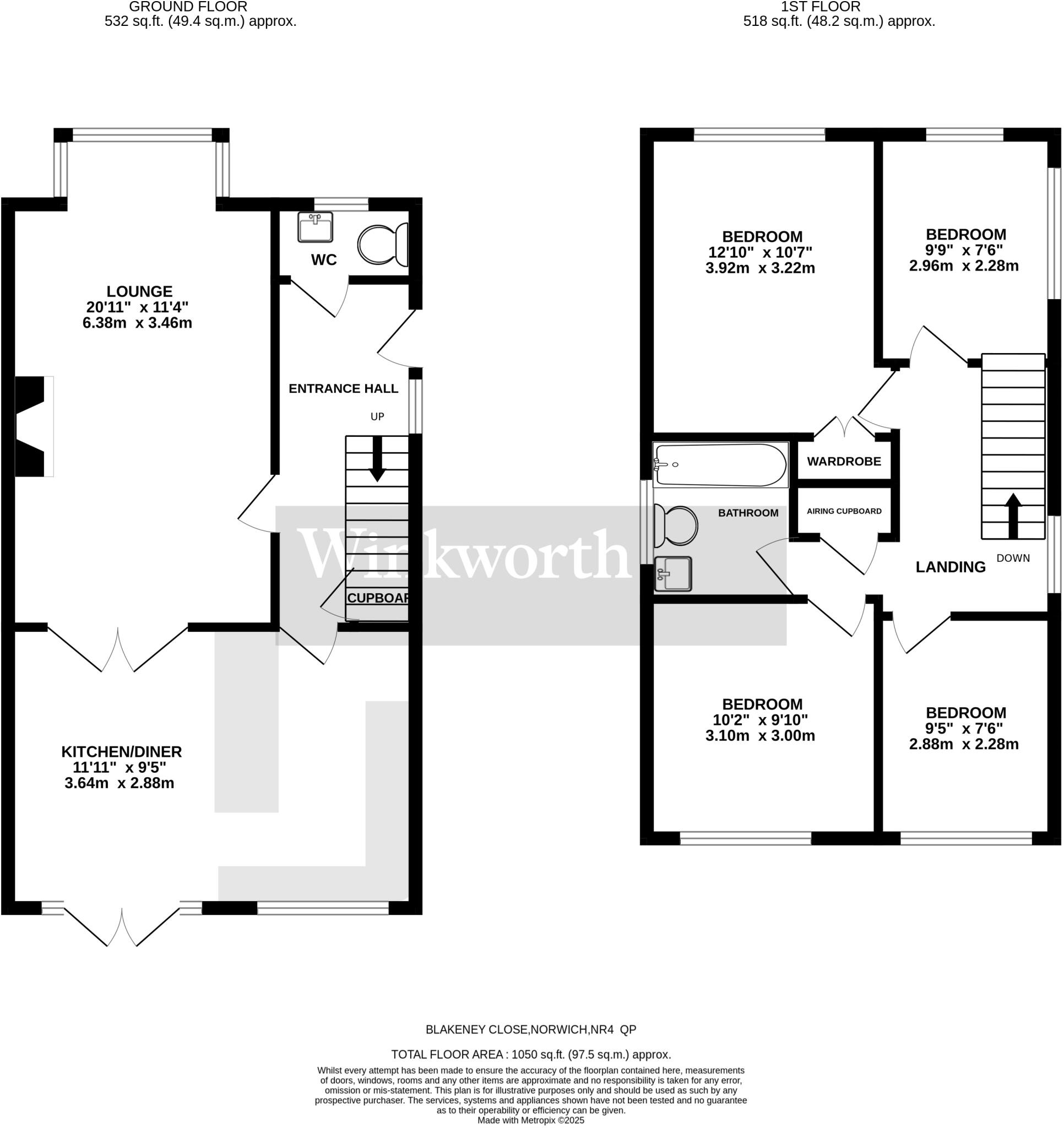 Blakeney Close, Eaton, Norwich, Norfolk, NR4 floorplan