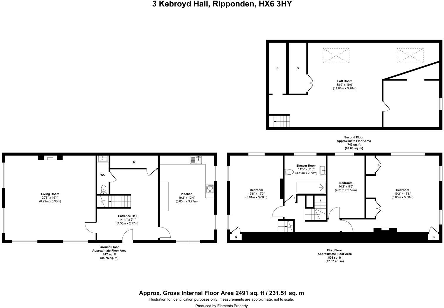 3 Kebroyd Hall, Kebroyd Lane, Ripponden, Sowerby Bridge, HX6 3HY floorplan