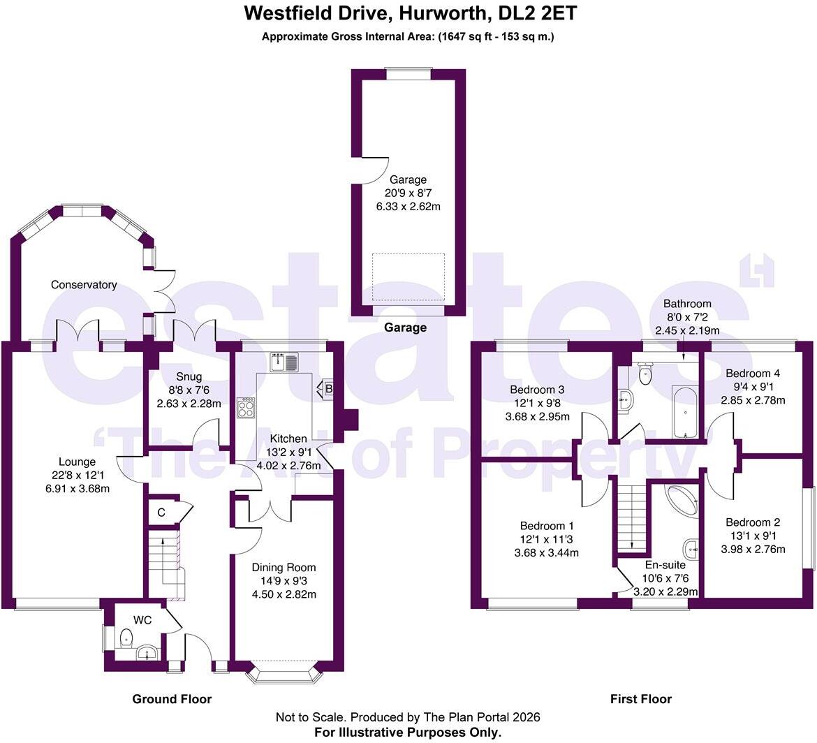 Westfield Drive, Hurworth, Darlington, DL2 2ET floorplan