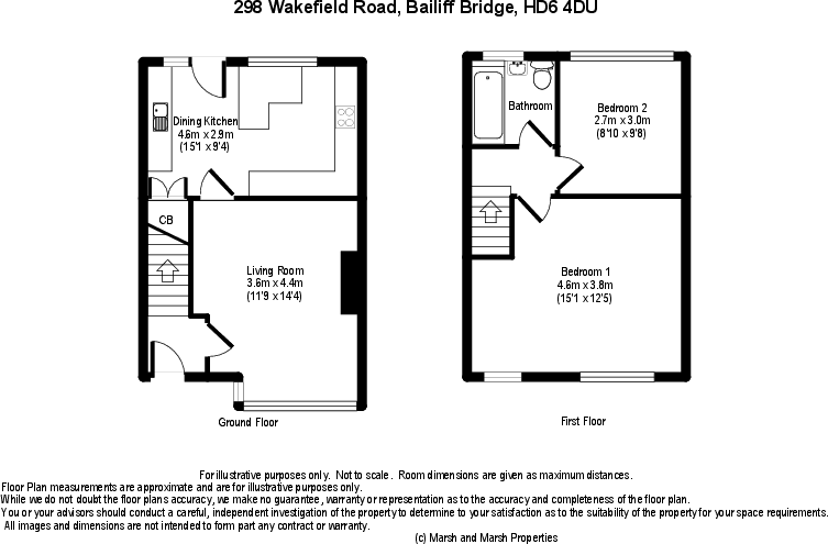 298 Wakefield Road, Bailiff Bridge, HD6 4DU floorplan
