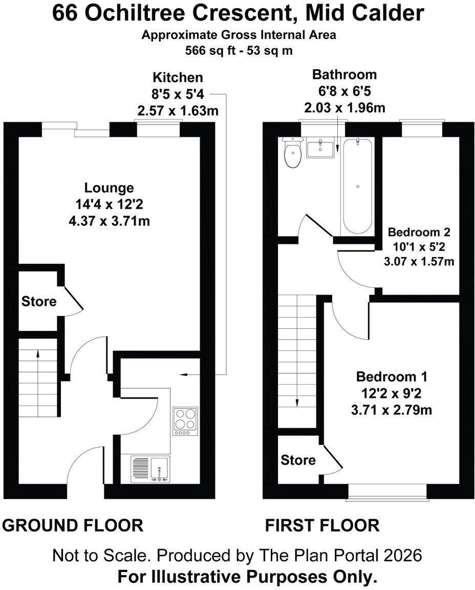 66 Ochiltree Crescent, Mid Calder, West Lothain, EH53 0RT floorplan
