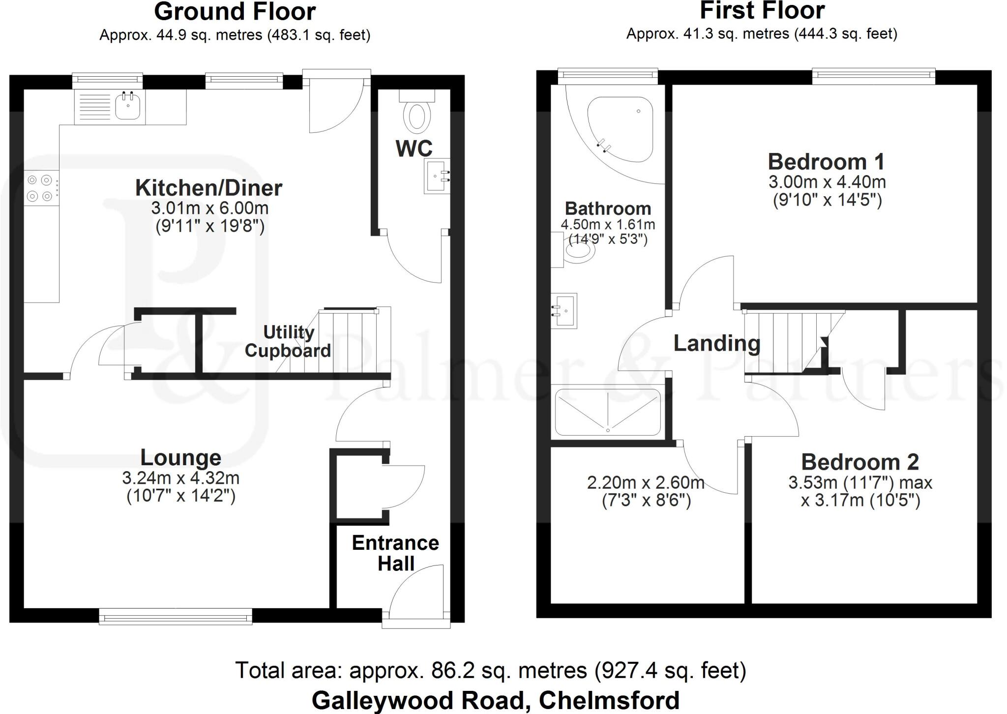 Galleywood Road, Great Baddow, Chelmsford, Essex, CM2 floorplan