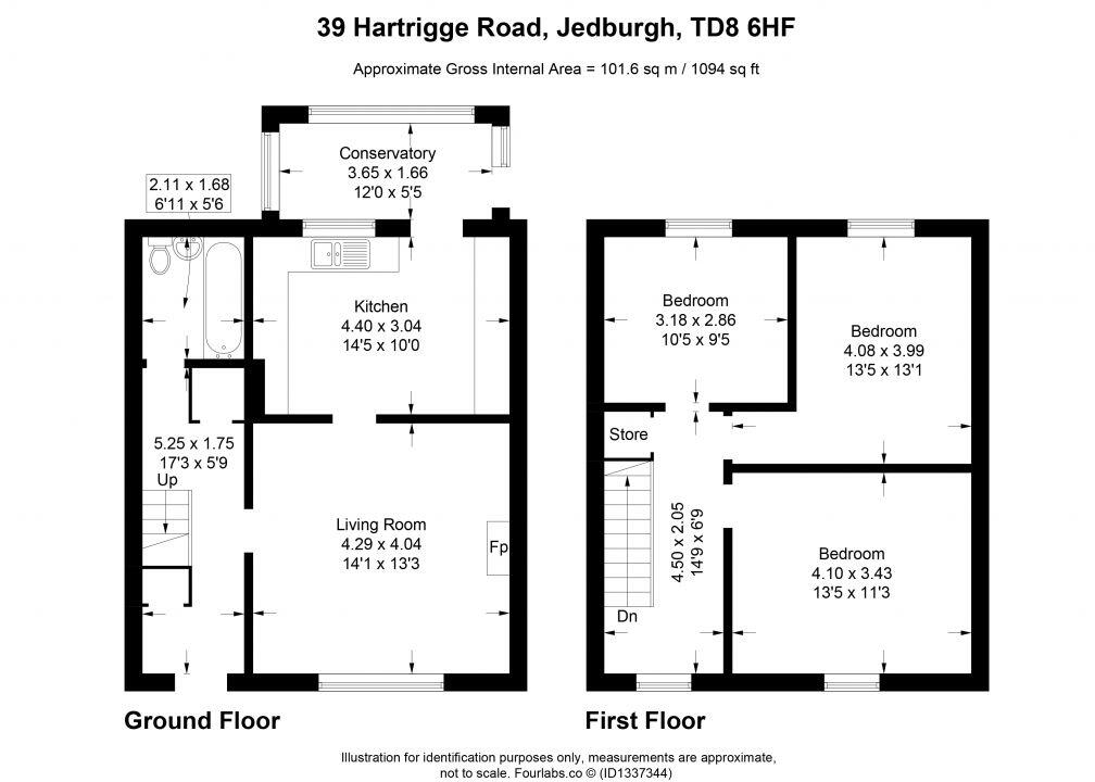 39 Hartrigge Road, Jedburgh, TD8 6HF floorplan