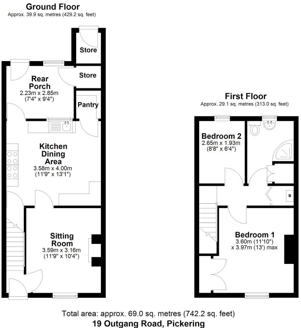 19 Outgang Road, Pickering, North Yorkshire, YO18 7EW floorplan