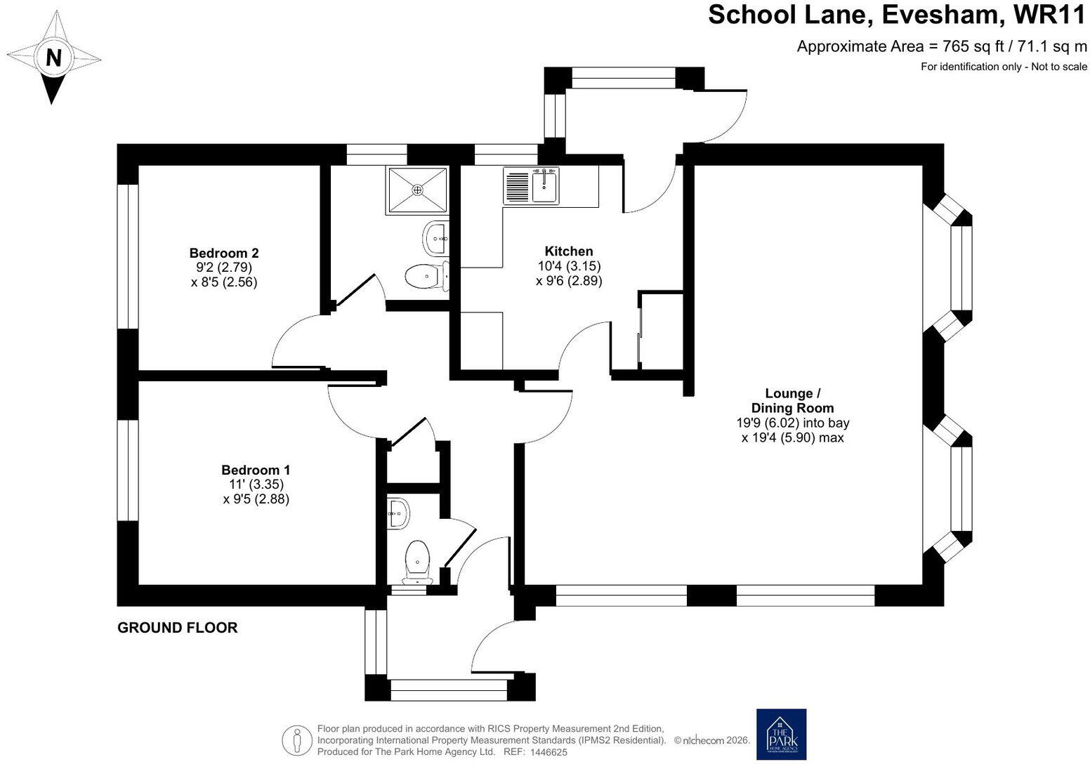 Parklands Park, School Lane, Evesham, Worcestershire, WR11 2QJ floorplan