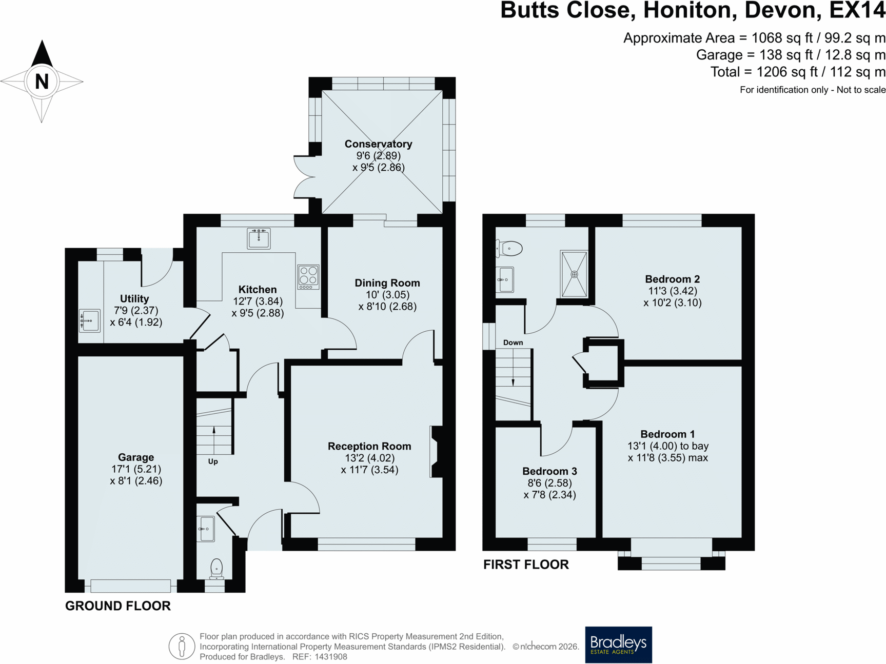 Butts Close, Honiton, Devon floorplan