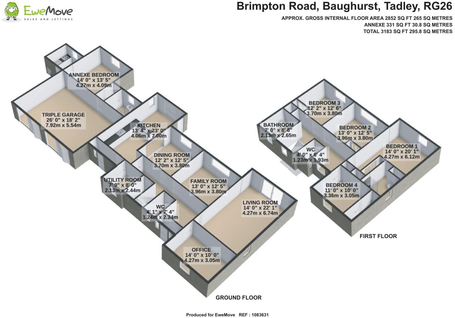 Brimpton Road, Baughurst, Tadley, Hampshire, RG26 floorplan