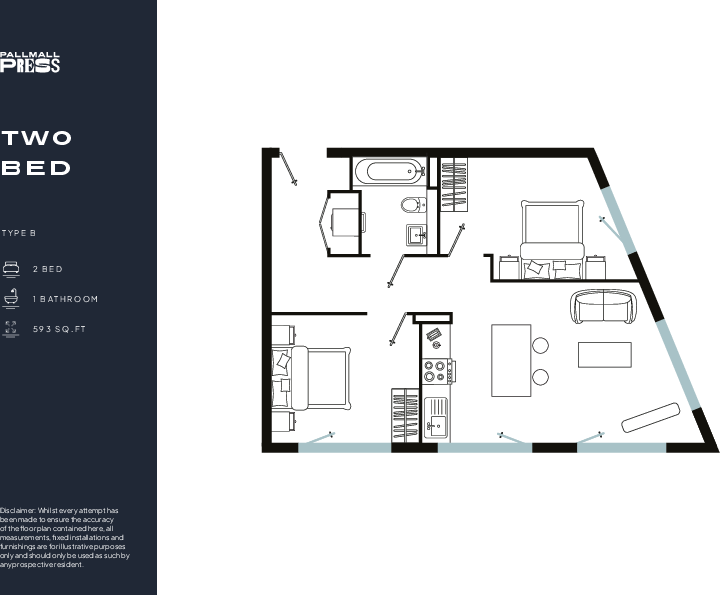 Flat 1506, Pall Mall, Liverpool floorplan