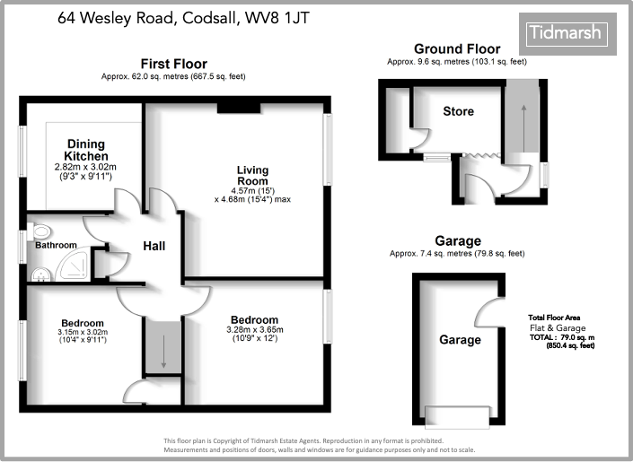 64 Wesley Road, Codsall WV8 1JT floorplan
