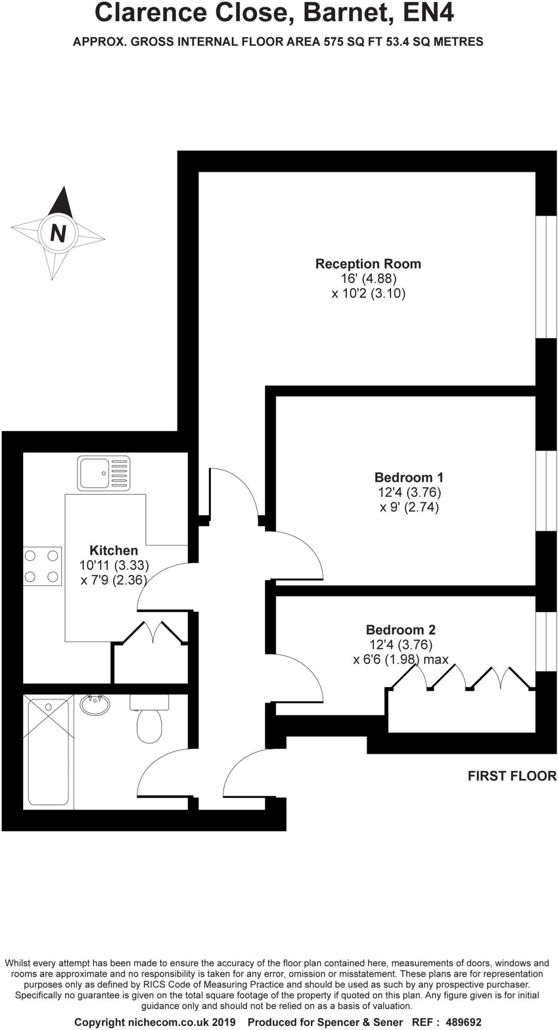 Clarence Close, Barnet, EN4 floorplan