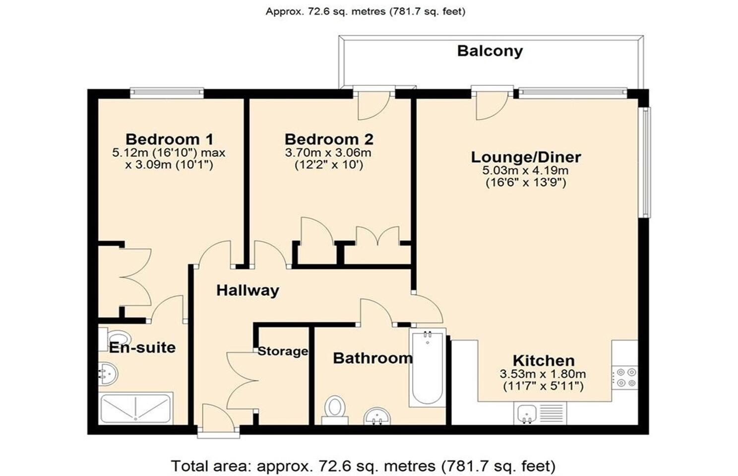 Thanet Tower, E16 floorplan