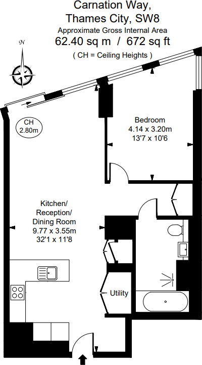 Carnation Way,, London, SW8 floorplan