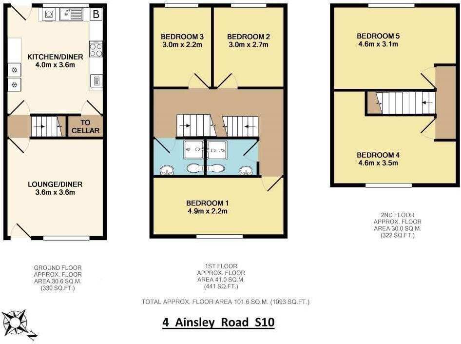 4 Ainsley Road, Crookesmoor, S10 1EU floorplan