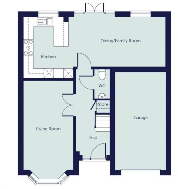 Plot 64, The Cottonwood, Priory Meadows, Hempsted, Gloucester, Gloucestershire, GL2 floorplan