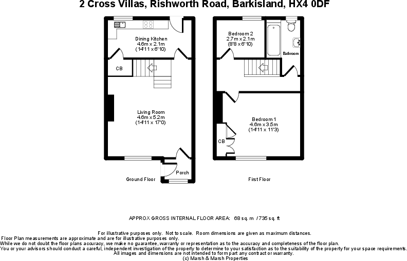 2 Cross Villas, Rishworth Road, Barkisland, HX4 0DF floorplan