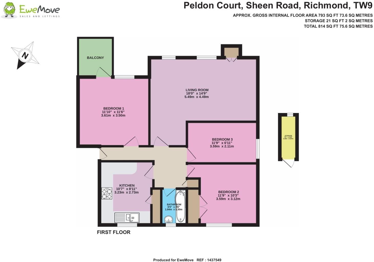 Peldon Court Sheen Road, Richmond, Surrey, TW9 floorplan