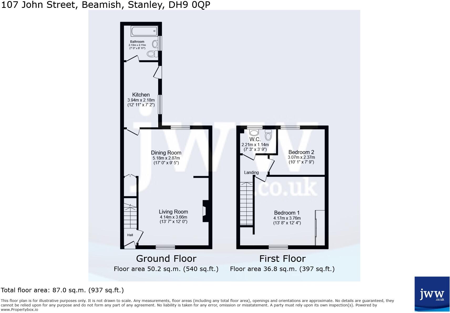 John Street, No Place, Stanley, DH9 floorplan