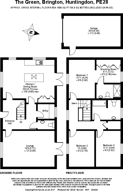 The Green, Brington Cambridgeshire, PE28 floorplan