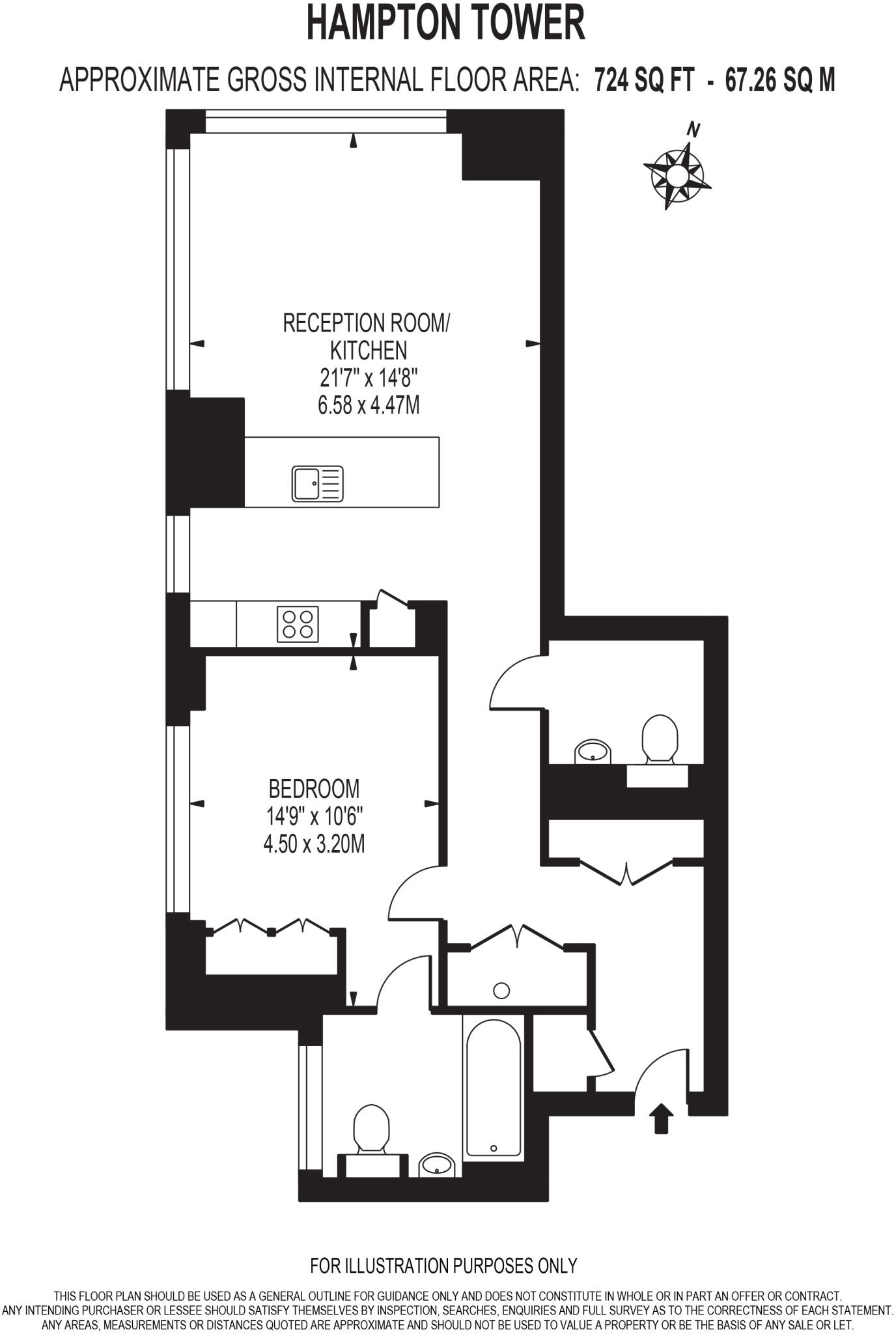 Hampton Tower, Marsh Wall, London, E14 floorplan