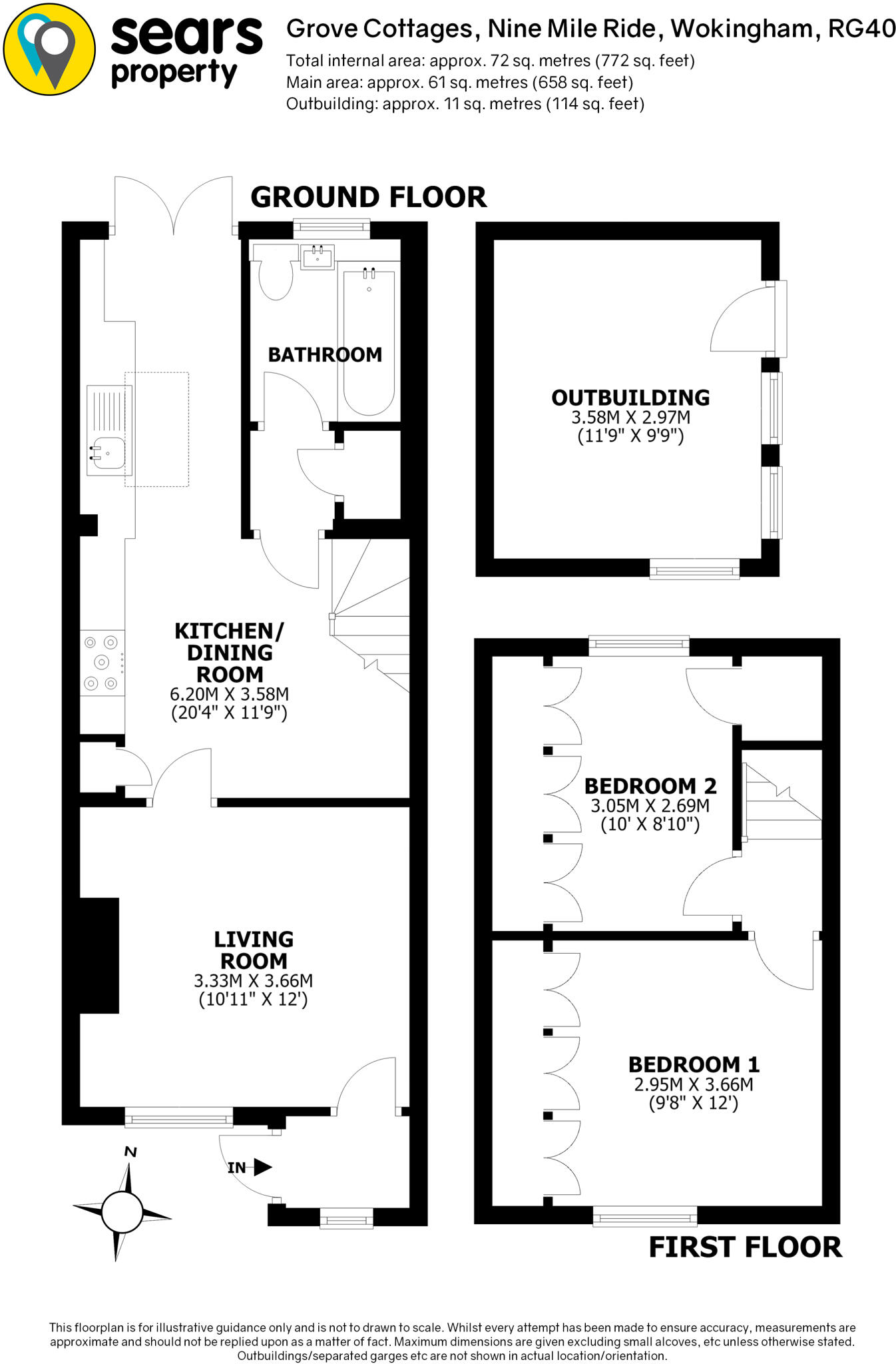 Grove Cottages, Nine Mile Ride, Wokingham, RG40 floorplan