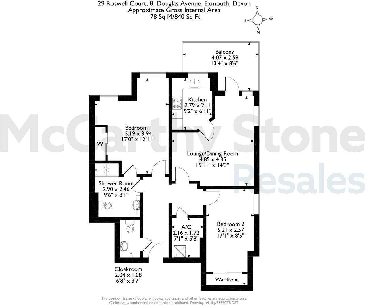 Roswell Court, Douglas Avenue, Exmouth floorplan