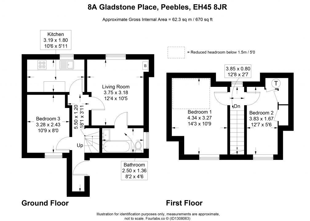 8A Gladstone Place, Peebles, EH45 8JR floorplan