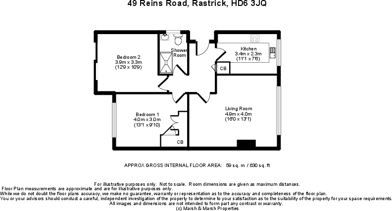 49 Reins Road, Rastrick, HD6 3JQ floorplan