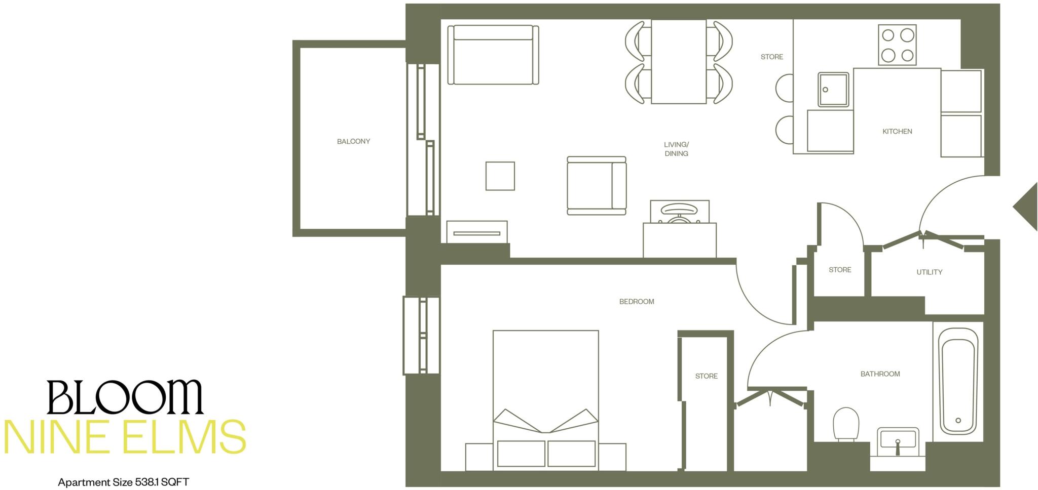 Bloom East, 55 Nine Elms Ln, Nine Elms, London SW11 7DG floorplan