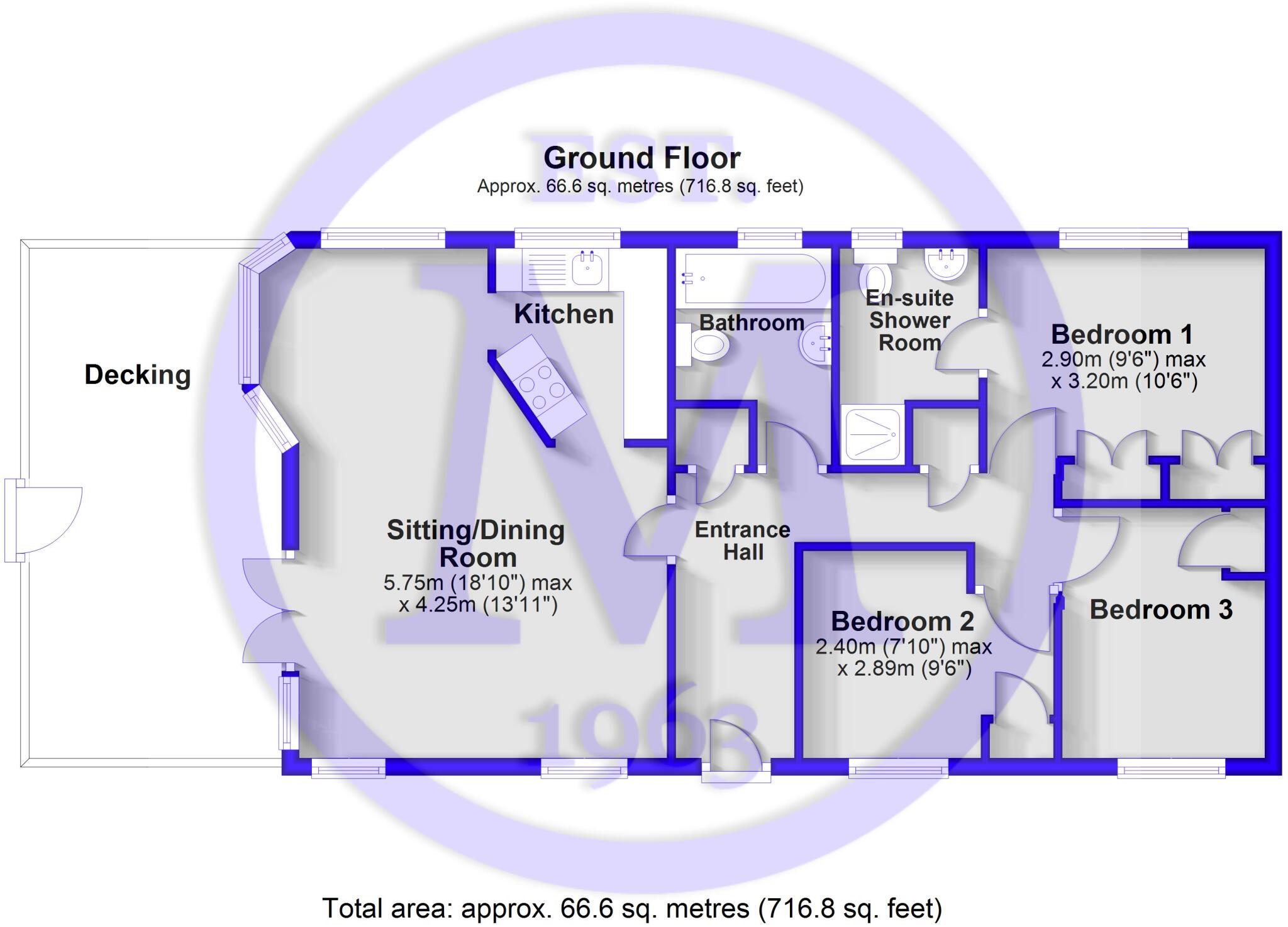 Glenside, Hoburne Naish Holiday Park, Barton On Sea, Hampshire, BH25 floorplan