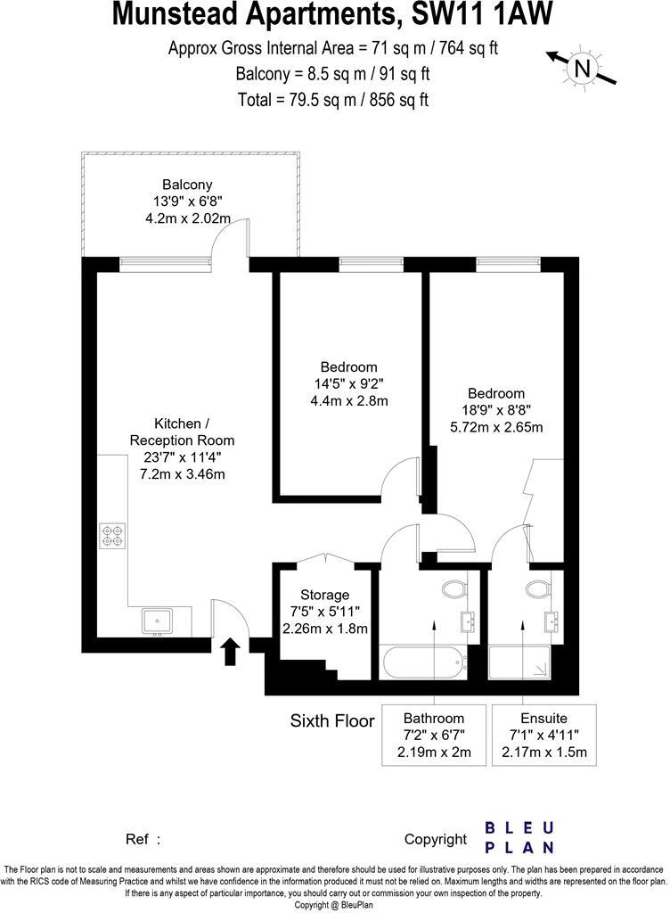 Munstead Apartment, Danvers Avenue, One Clapham Junction, London, SW11 floorplan