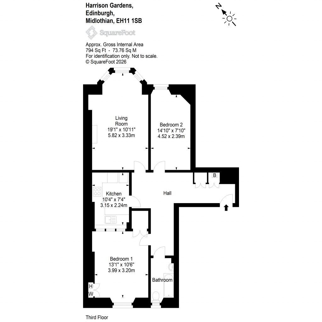 82/13 Harrison Gardens, Edinburgh, EH11 1SB floorplan