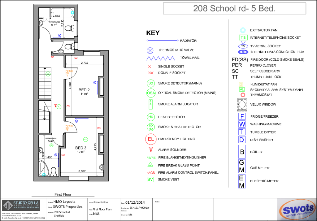 5 BED STUDENT HOUSE SHARE - CROOKESMOOR  floorplan