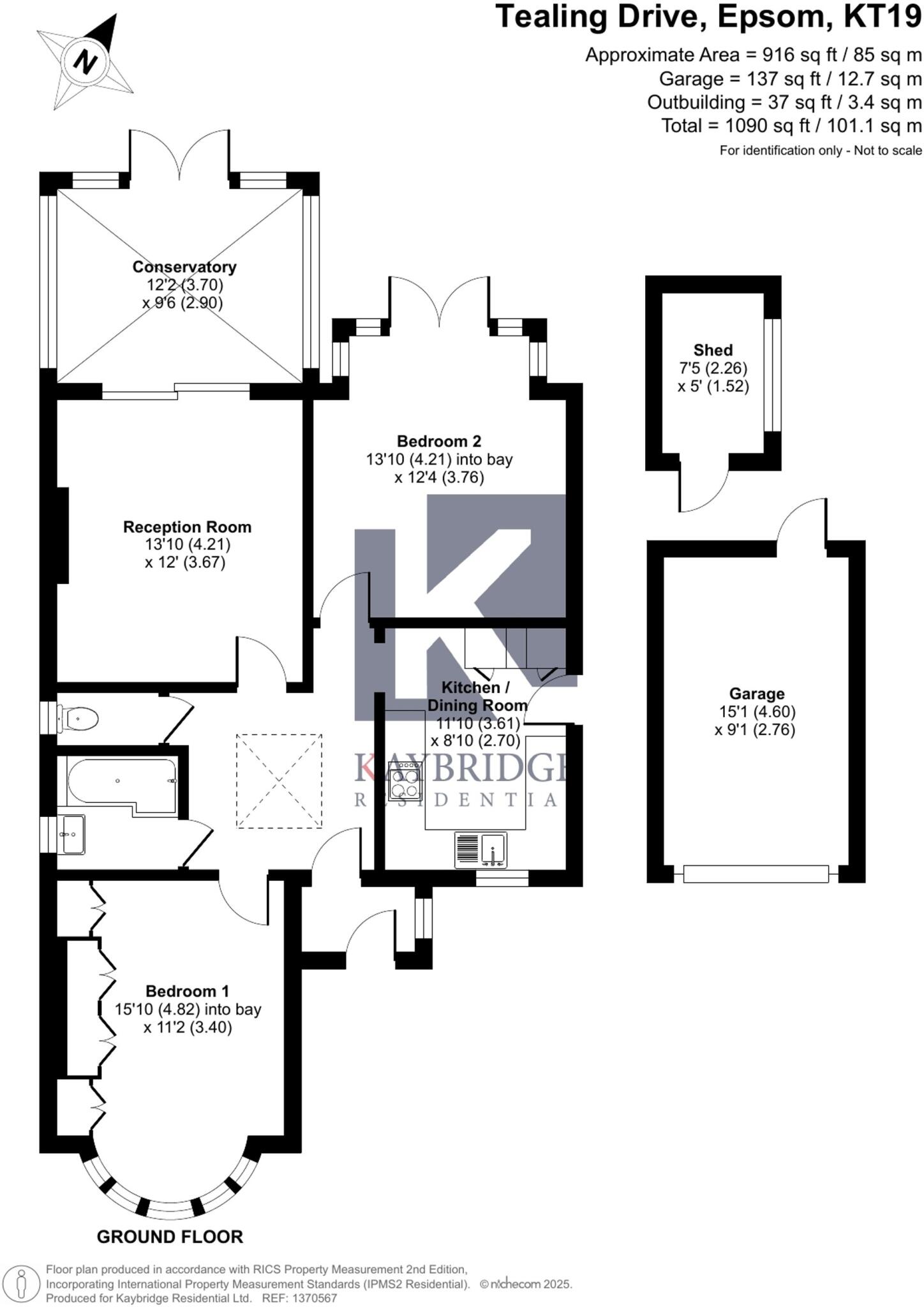 Tealing Drive, Epsom, KT19 floorplan