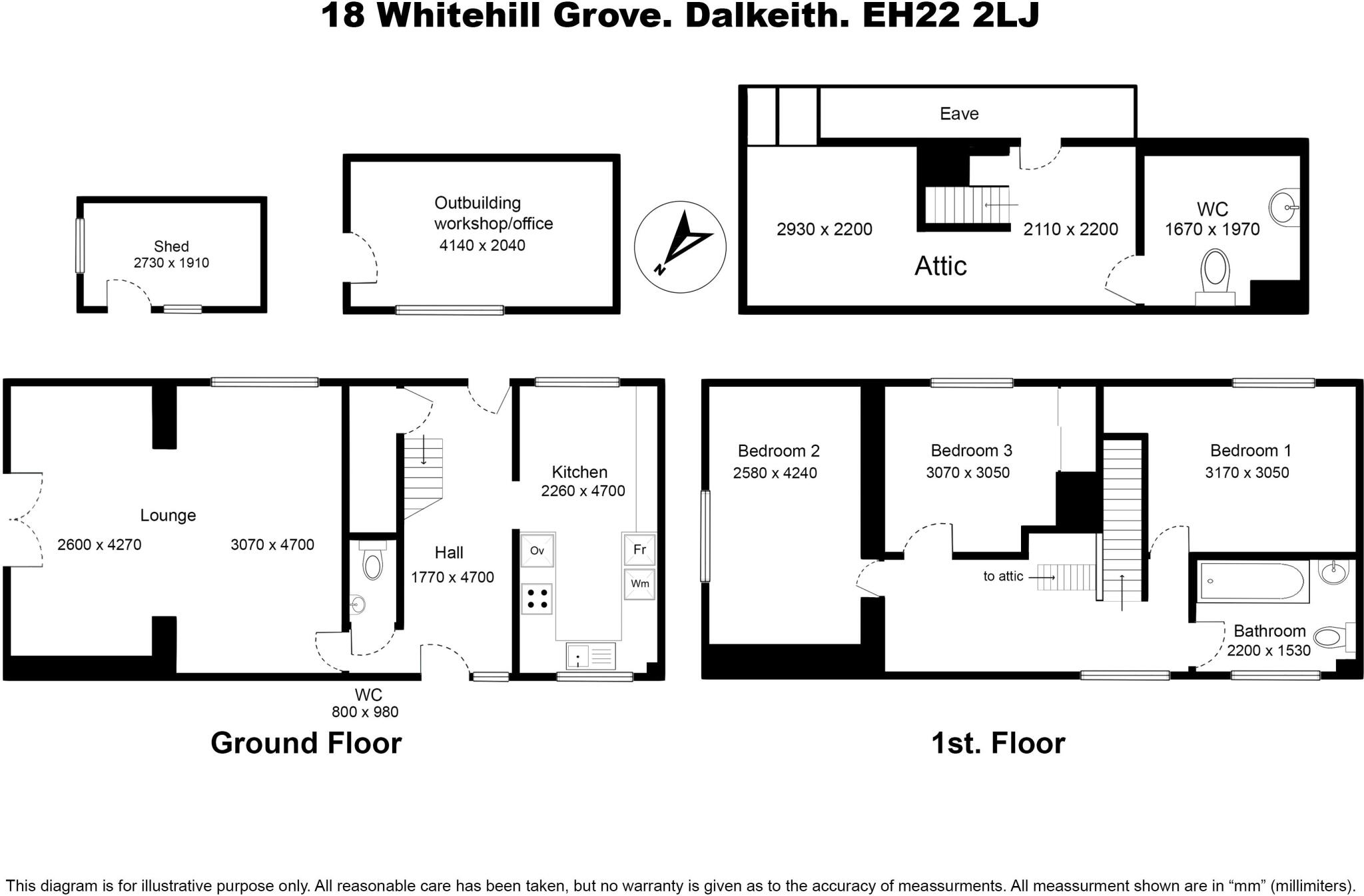 Whitehill Grove, Dalkeith, EH22 floorplan
