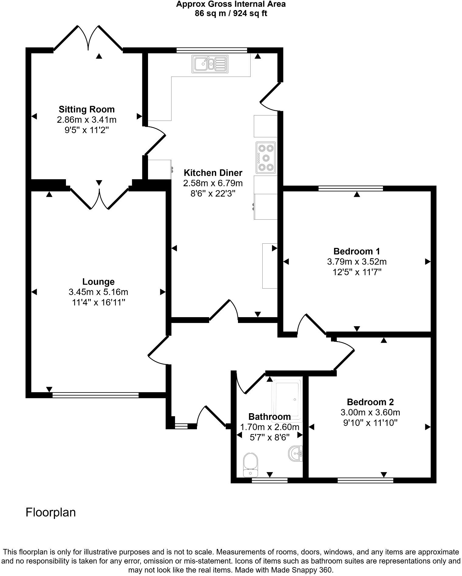 Ffordd Siarl, St. Asaph, Denbighshire, LL17 0PT floorplan