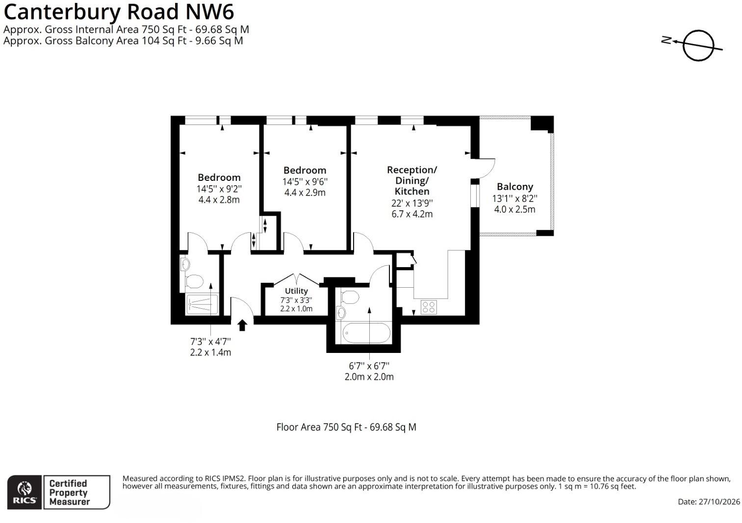 Canterbury Road, Brent, NW6 floorplan