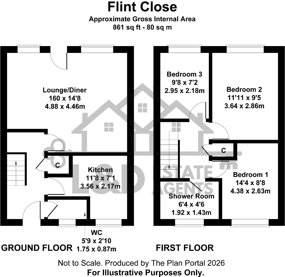 Flint Close, Marsh Farm, Luton, Bedfordshire, LU3 3LX floorplan
