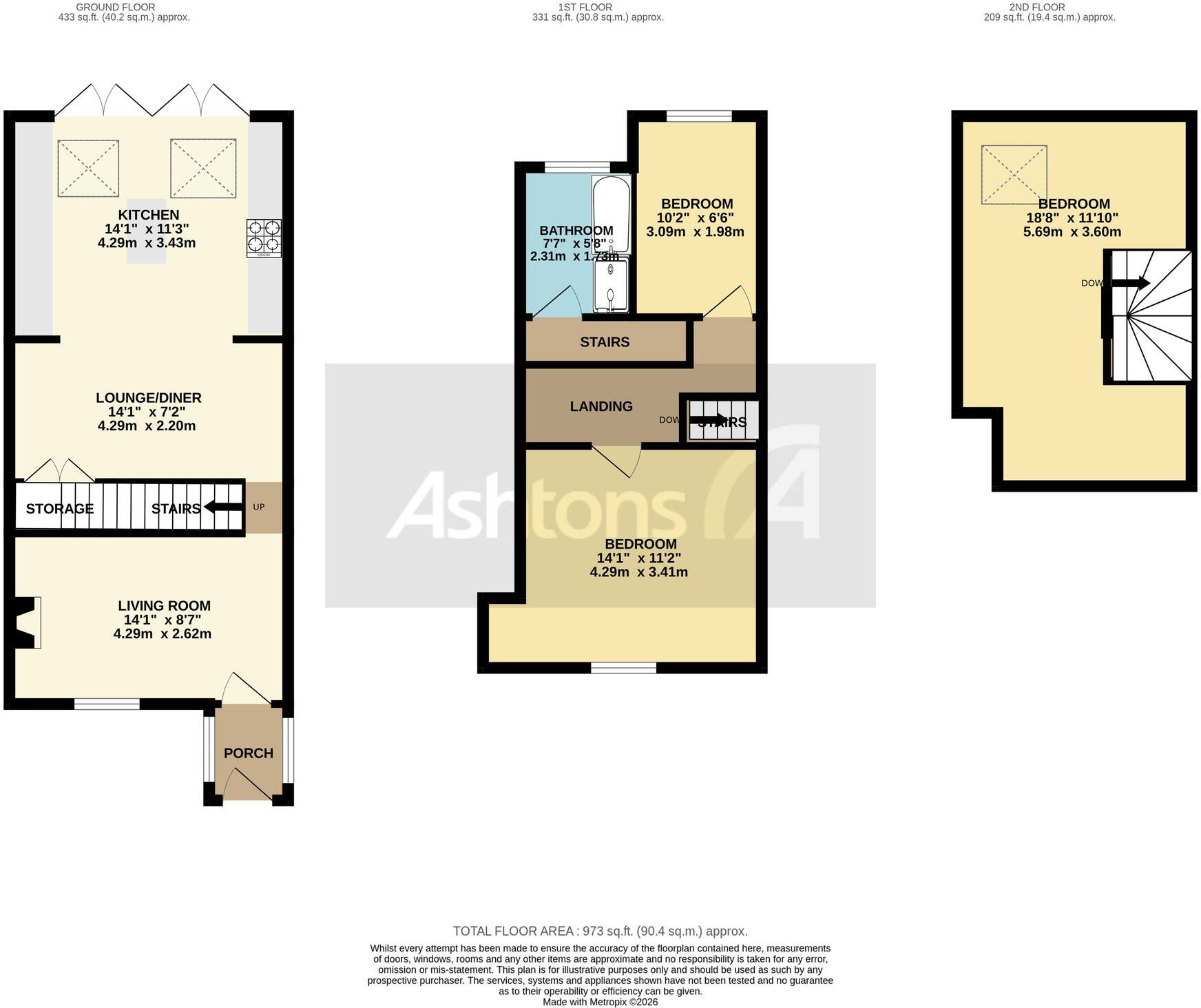 Tithebarn Road, Ashton-In-Makerfield, WN4 floorplan