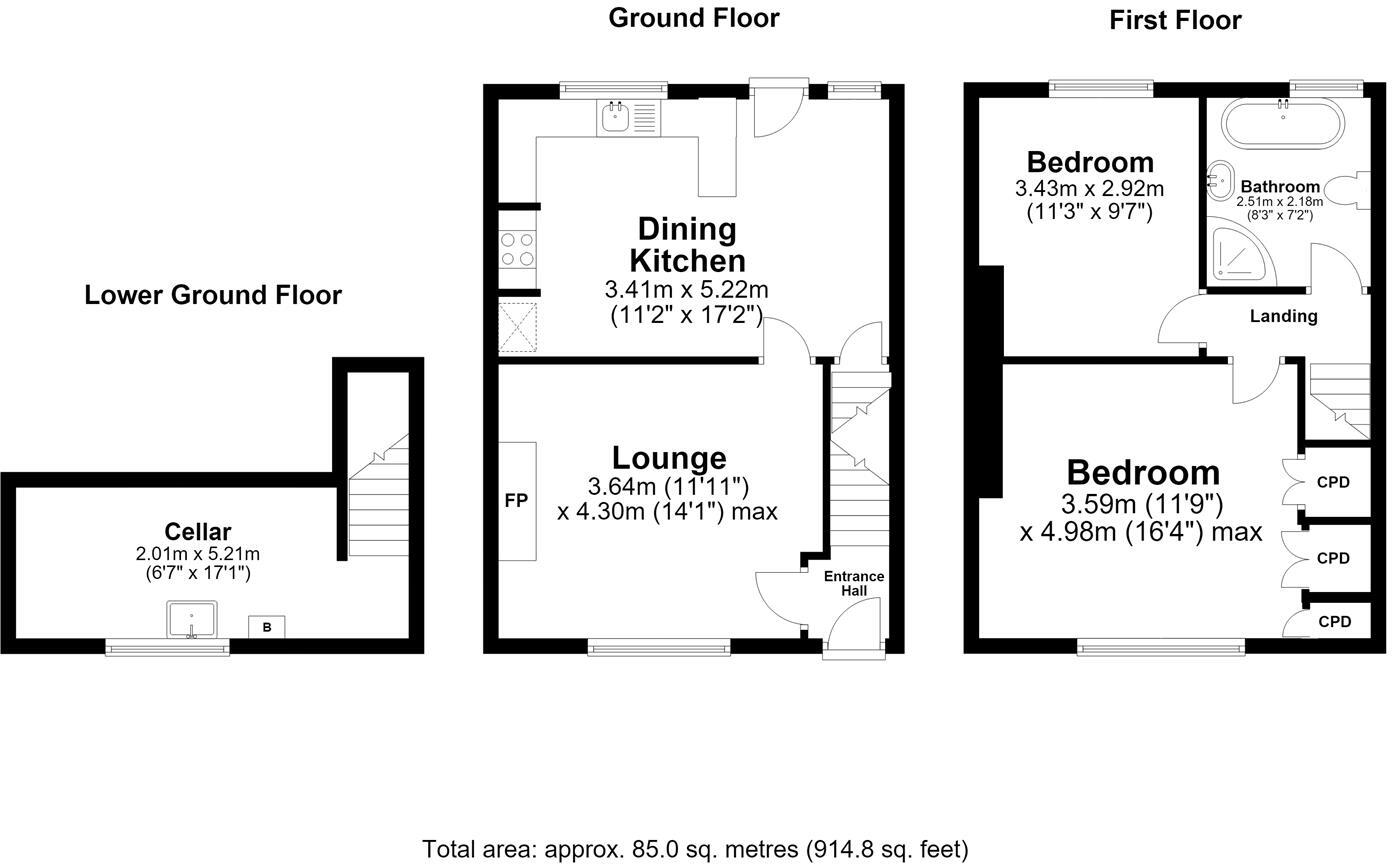 Westbourne Terrace, Halifax HX3 floorplan