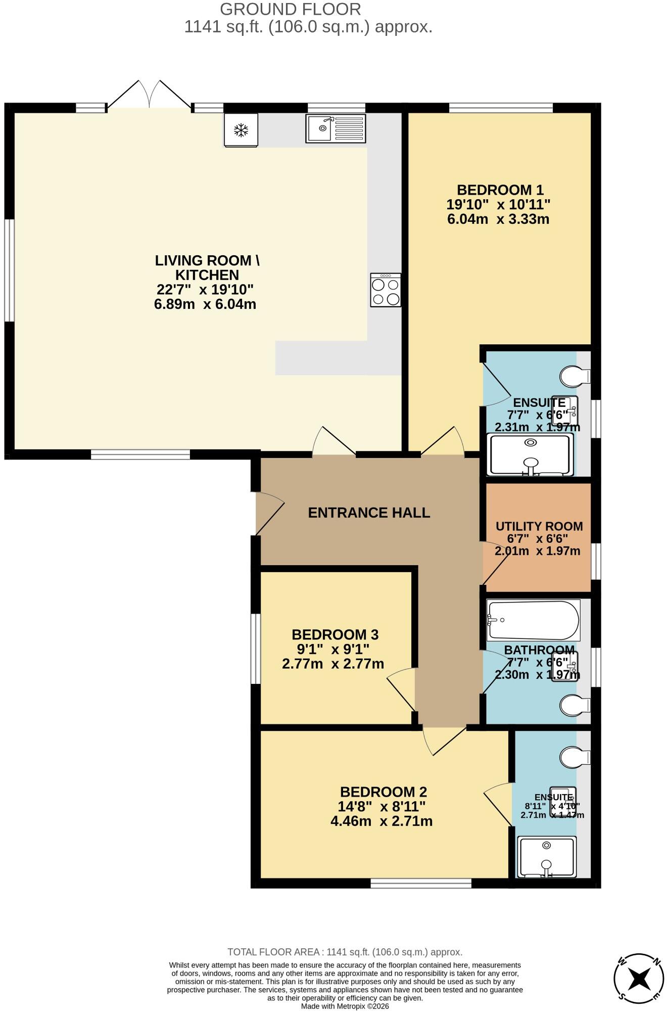 6 Willow Close, Chequers Road, Minster on Sea, Sheerness, Kent, ME12 3XW floorplan