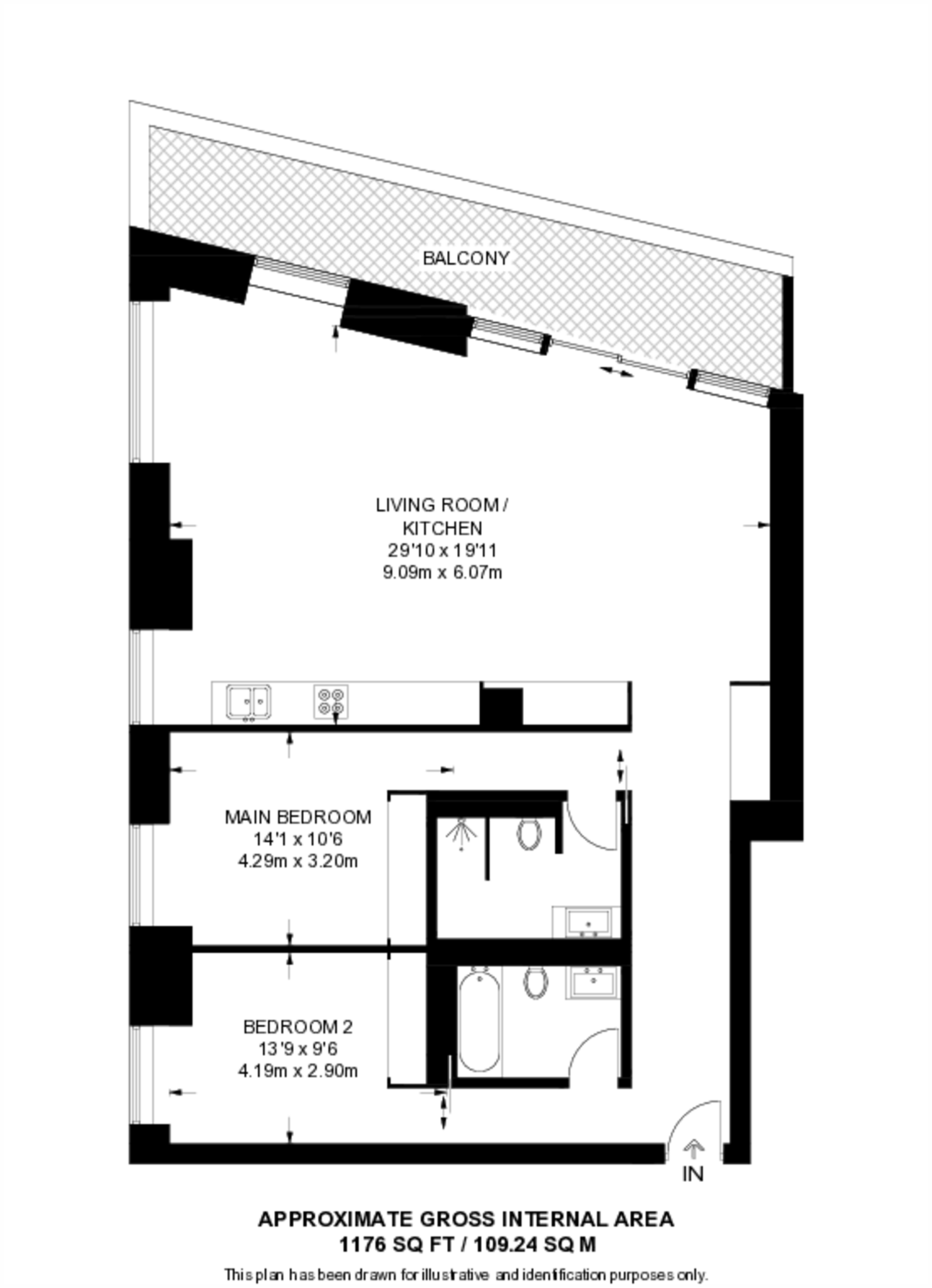 10 Park Drive, Canary Wharf, London, E14 floorplan