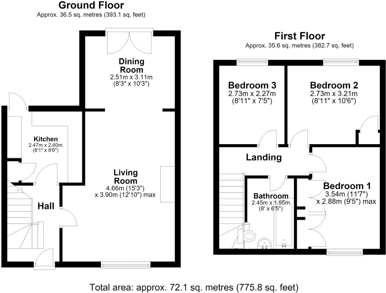 Vale View, Sarn, Bridgend County Borough, CF32 9RY floorplan