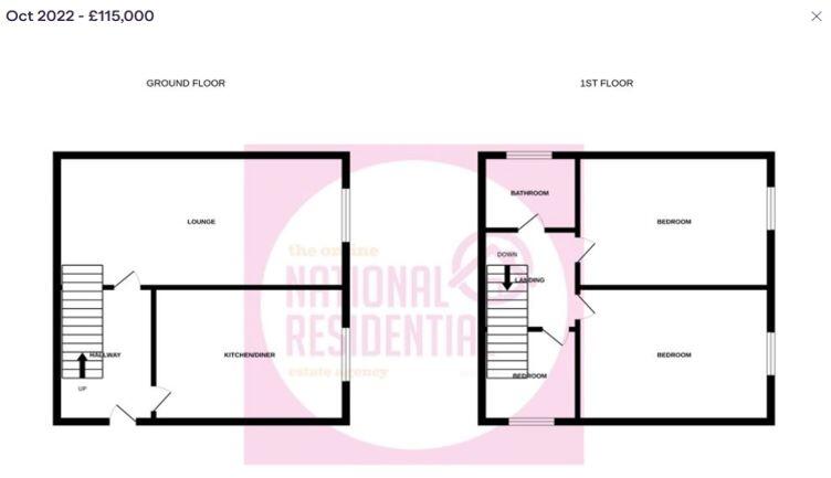 49 Jenford Street, Mansfield, Nottinghamshire, NG18 5QY floorplan