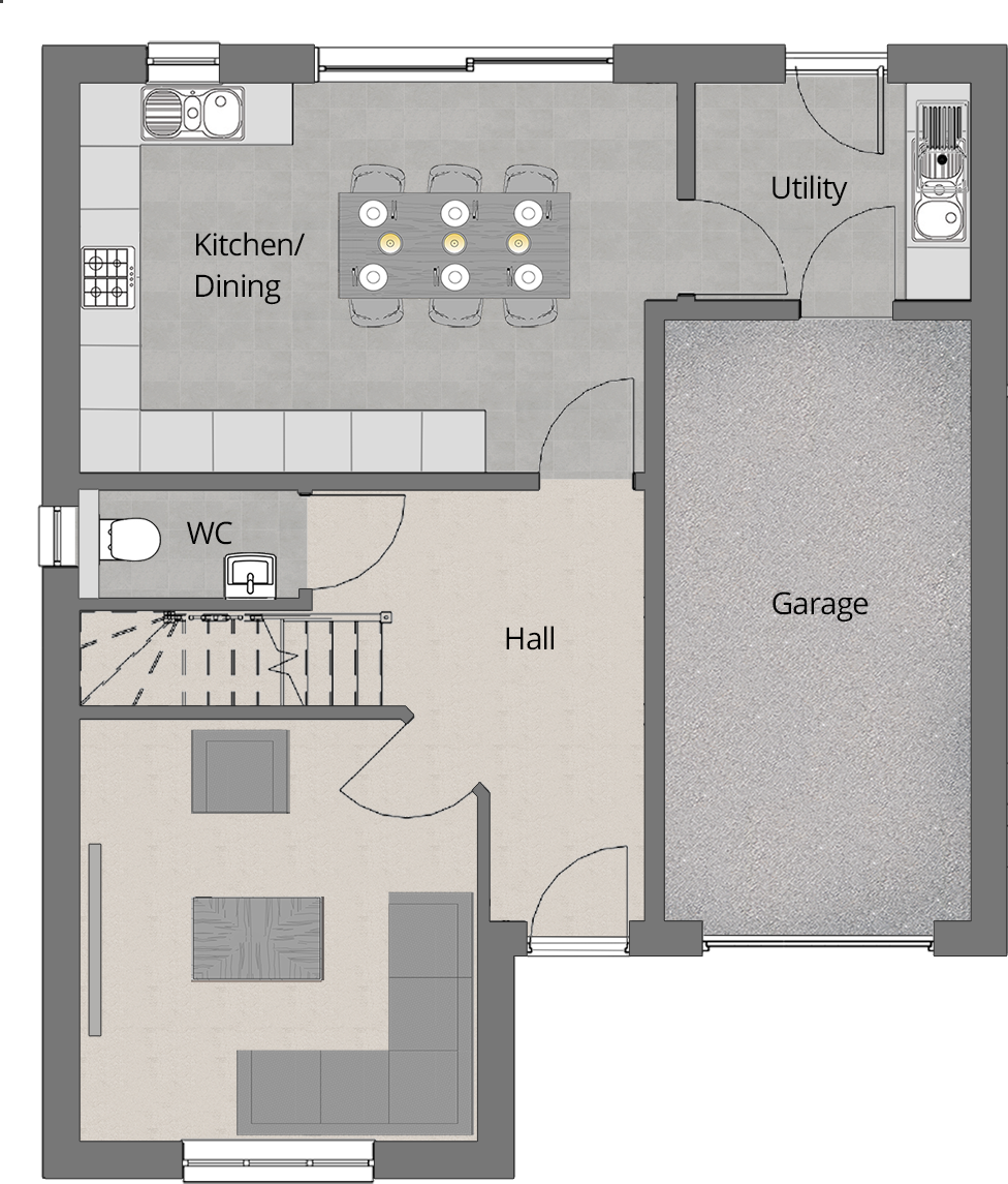 The Welbury at Middleton Waters (Homes by Carlton), Middleton St George, DL2 1FL floorplan