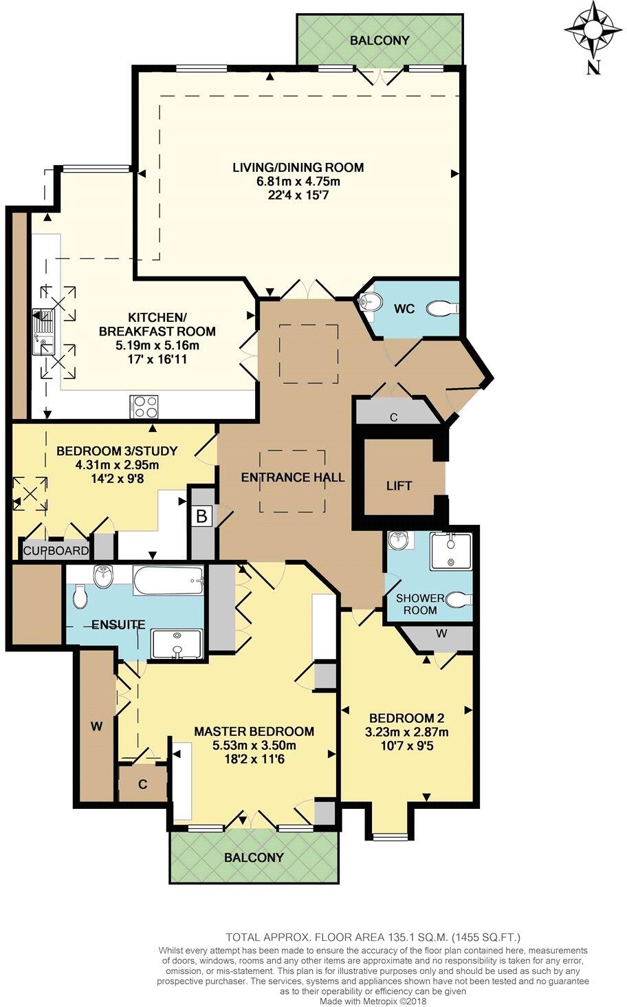 High Cedars, 20 Wray Park Road, Reigate, Surrey, RH2 floorplan