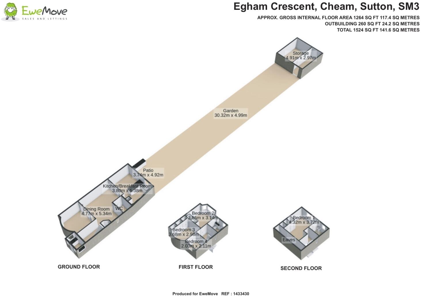 Egham Crescent, Cheam, Sutton, Surrey, SM3 floorplan