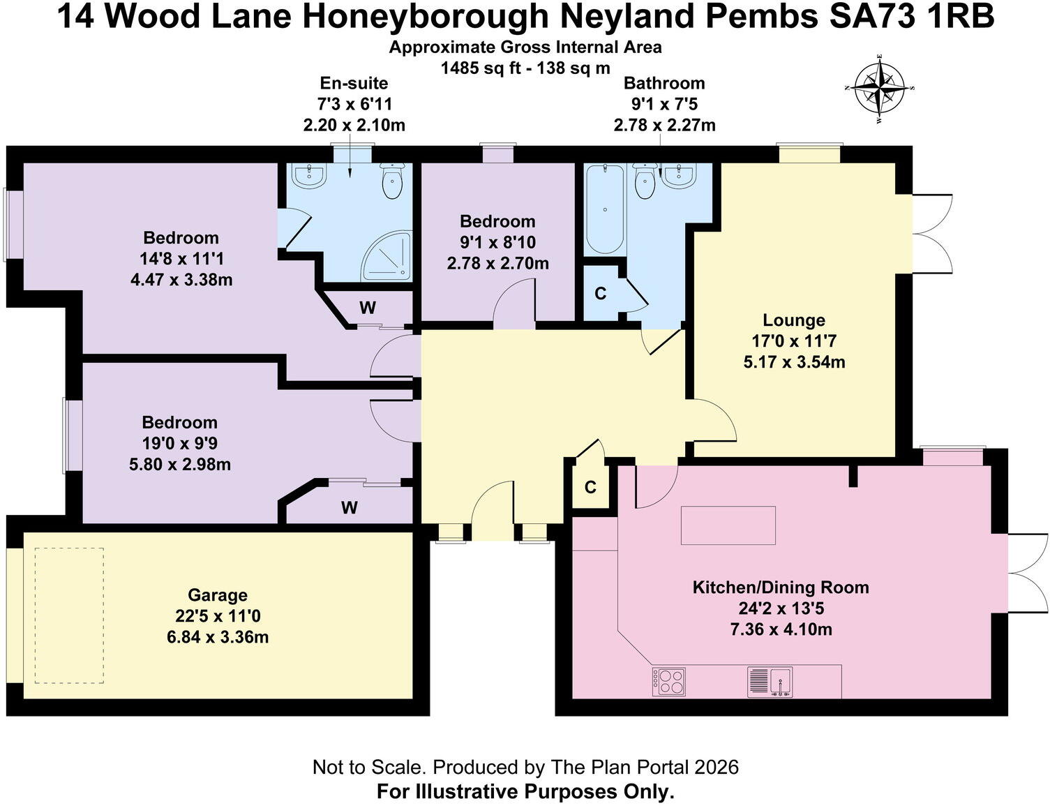 14 Wood Lane Honeyborough Neyland SA73 1RB floorplan