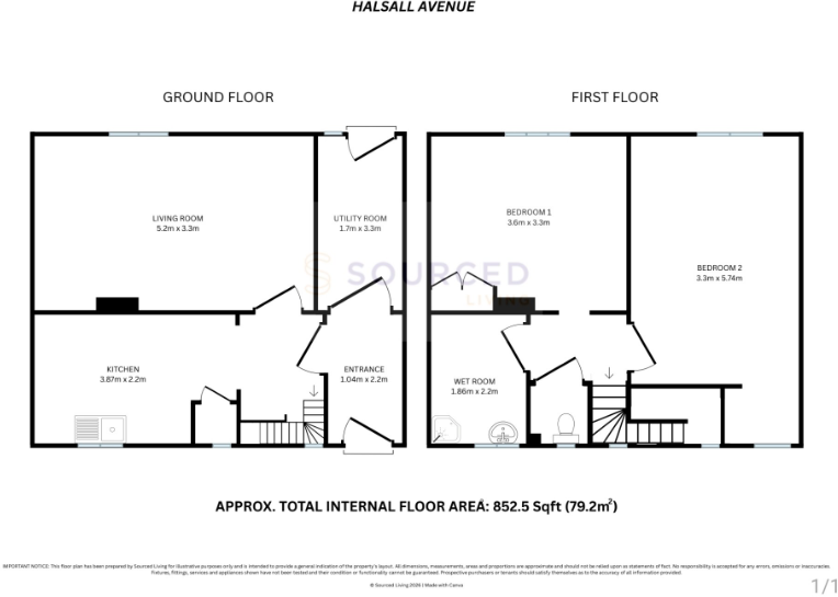 Halsall Avenue, Sheffield, South Yorkshire, S9 floorplan